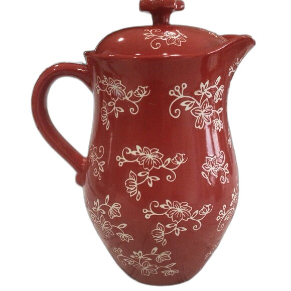 Tem-tations by Tara Floral Lace 2qt Ceramic Pot KFI-XNG-973261 with Lid. - Picture 1 of 8